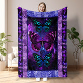 Cozy Butterfly Printed Flannel Blanket - Soft, Warm, And Lightweight Throw For Couch, Sofa, Office, Bed, Camping, And Travel - Multi-Purpose Gift For All Seasons With Versatile Design