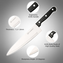 19-piece Knife Set, German Steel, Durable, Dishwasher-safe, Kitchen Knife Set With Built-in Sharpener For Chopping, Slicing, Dicing And Cutting