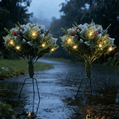 Lifelike Artificial Christmas Tree With 8 Lighting Modes, 50 Warm LEDs, Auto Timer & IP44 Waterproof, Battery Operated For Indoor Outdoor Decor