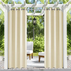 Outdoor Patio Curtain Grommets 50x10inch Ivory