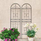 2 Pack Metal Garden Trellis 71" X 19.7" Rustproof Trellis For Climbing Plants Outdoor Flower Support Black