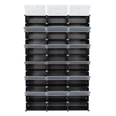 12-Tier Portable 72 Pair Shoe Rack Organizer 36 Grids Tower Shelf Storage Cabinet Stand Expandable For Heels, Boots, Slippers, Black