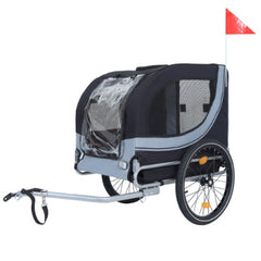 Large Folding Bike Trailer For Dogs 120LB Capacity All-Terrain Pet Carrier, Durable Steel Frame For Cycling, Jogging, Camping Outdoor Adventures