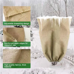 5PC 22inch*59inch Jute Sandbags 300g With Ties, Plant Protection Bags, Biodegradable And Eco-friendly Materials, Provide Protection From Cold, Sun, And Wind, And Secure Roots And Protect Seedlings.