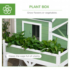 49" Small Chicken Coop Hen House with Garden Space, Chicken House Outdoor Run Cage with Weather Protection, 2-4 Birds, Green