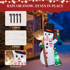 6.2FT Lighted Christmas Inflatable Decoration, Inflatable Snowman Holding Groom, Funny Blow Up Yard Decorations With Built-in LED Lights For Holiday Party Front Yard Lawn Garden Decor