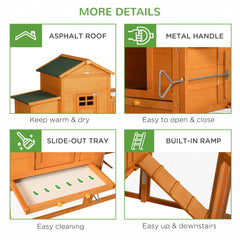 Extra Large Run Included Chicken Coop with Removable Tray Orange