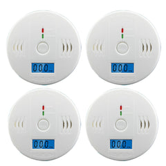 (4 Pack)LCD Display CO Carbon Monoxide Gas Detector Device Home Safety Alarm Detector (Logistics Only For USPS.TK/TMEU Only For Self-pickup)