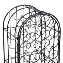 35 Bottle Wrought Iron Wine Rack Cabinet with Lock, Black