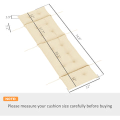 Outdoor Chaise Lounge Cushion, Tufted Thick Patio Lounge Chair Cushion With Ties, 74.8 In. X 22 In. X 4 In., Beige