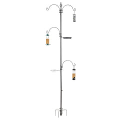93inch Iron With Four Hooks, With Bird Feeder Black Courtyard Bird Feeder