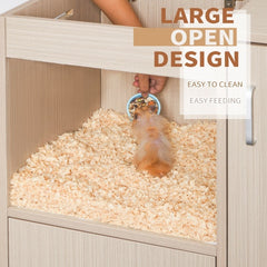 Guinea Pig Cage, 4 Tiers Hamster Cage Wooden With Lockers