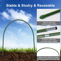 6PC 5ft*0.31inch Small Greenhouse Plastic Elbows, Garden Arch Support Accessories, Greenhouse Arch Pole Connecting Pipes, Support Fixtures