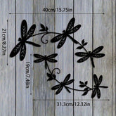 Elegant Dragonfly Wall Art Decor Set - 2-Piece Metal Sculpture For Indoor