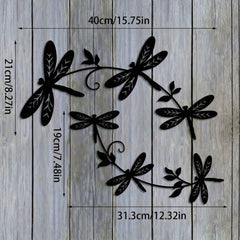 Elegant Dragonfly Wall Art Decor Set - 2-Piece Metal Sculpture For Indoor