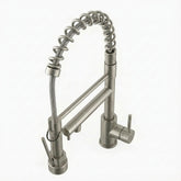 Touch Kitchen Faucet With Pull Down Sprayer, Single Handle Stainless Steel Spring Neck Kitchen Faucet, 2 Function Spray Head, Single Hole Installation, Brushed Nickel