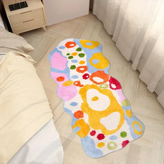 Colorful Cartoon Rugs, Colorful Flower Floor Mats, Cute And Beautiful Bedroom Rugs, Super Soft Bedroom Area Rugs, Non-Slip Quick Drying Long Bath Mats, Bathroom Kitchen Long Runner Mats