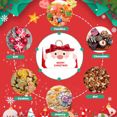 10 Pack Christmas Candy Boxes With Ribbon And Wooden Ring Merry Cartoon Paper Treat Boxes Christmas Santa Claus Pattern Cookie Goodies Box For Christmas Birthday Wedding Gift Wrapping Holiday Party Su