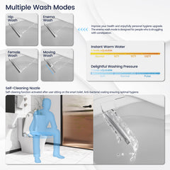 Smart Toilet With Side Knob Adjustable Heated Seat, Water Temperature And Pressure Adjustment Function, Portable Toilet With Automatic Nozzle Cleaning Function, Cannot Be Shipped On Weekends