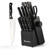 19-piece Knife Set, German Steel, Durable, Dishwasher-safe, Kitchen Knife Set With Built-in Sharpener For Chopping, Slicing, Dicing And Cutting