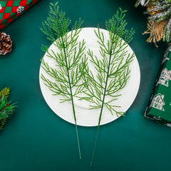 60 Pieces Artificial Pine Branches, Artificial Cedar Stems And Artificial Snow Pine Branches For Christmas Decoration Christmas Picks For DIY Garland Craft Family Kitchen Holiday Decoration Clearance