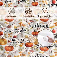 3pcs Pumpkin Autumn Leaves Design Quilt Set All Seasons Bedding Quilt Bed Set With 2 Pillowcases For Kids Teens Adults Bedroom