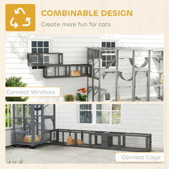 Wooden Cat Tunnel For Outdoor With Combinable Design