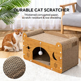 Star & Moon Cutout Cat Scratcher Couch, 56cm Size, With Teaser Ball, For Large & Multi-Cat Households