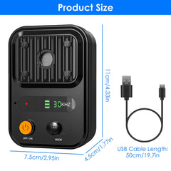 Black-Green Color Options -- 1Pc Ultrasonic Anti-Barking Device Rechargeable Auto Dog Bark Control Deterrent Box Training Device IPX4 Waterproof With 3 Frequency Max 32.8Feet Sensing Distance For Most