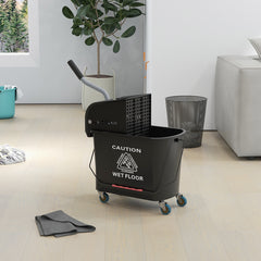 Compact Mop Bucket With Wringer, Mop Bucket On Wheels, 21 Quart, Separate Dirty And Clean Water, Black,TikTok Prohibits Sales
