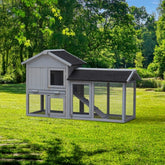 Rabbit Hutch Outdoor Bunny Cage Indoor,Extensible Chicken Coop With Large Run Space - No Leak Plastic Tray