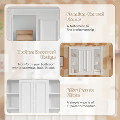 36'' X 28'' Medicine Cabinet, Wall Mounted Bathroom Storage Cabinet, With 1 Adjustable Shelf, Wall-Mounted Medicine Cabinet For Bathroom, Soft-Closing Hinges, Swing-Open Doors