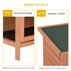 2-Story Large Rabbit Hutch Bunny Cage Wooden Pet House Small Animal Habitat With Lockable Doors, No Leak Tray And Waterproof Roof For Rabbits, Chickens, Ducks, Outdoor Indoor Natural