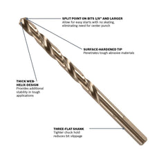 Impact Tough Titanium Nitride Coated Drill Bit 6pcs