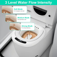 1Pc Electric Sitz Bath Tub Sits Bath Soak Pan Salts Bowl Postpartum Care Basin For Toilet Seat With Dual Nozzles 3-Level Water Flow Water Temperature Display 1800mAh Battery For Women Men