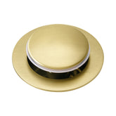GELE Bathroom Sink Drain Vanity Sink Drain With Strainer Basket, Vessel Sink Lavatory, Anti-Clogging, Pop-Up, Stainless Steel, Brushed Gold Finish