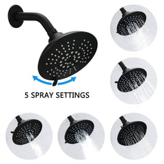 Round Shower System Wall Mounted Rain Mixer Combo Set