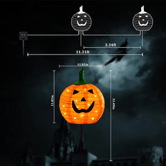 Solar Halloween Pumpkin LED Lights, Set Of 4 Big Pumpkin Stake Lights 2 Modes For Outdoor Halloween Pathway Yard Garden Decoration