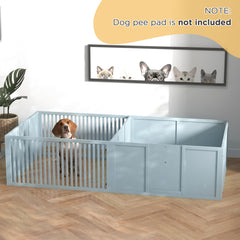 Whelping Box for Dogs Built for Mother’s Comfort, Dog Whelping Pen with Removable Doors, Puppy Playpen for Indoors, Newborn Puppy Supplies & Essentials, 81" x 39" x 20", Gray