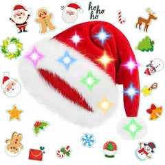 DIY LED Santa Hat - A Creative And Unique Design That Enhances The Festive Atmosphere. A Must-have For Holiday Outfits, A Fun Craft Activity, And A Great Prop For Christmas Party Photos.