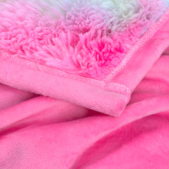 1 Piece Shaggy Blanket Plush Faux Fur Blanket For Bed Sofa Ultra Soft Luxury Sherpa Blanket Rainbow Colorful Blanket