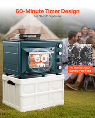 Outdoor Oven 2-in-1 Portable Gas Camping Stove Oven Combo Adjustable Fire