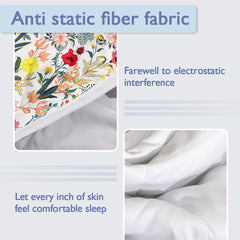 Floral Quilt 3 Pieces Microfiber Quilt Sets Lightweight Bedspreads Botanical Coverlets Quilt Bedding Set All Season Quilts
