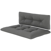 2 Seater Pallet Cushions Outdoor 3.9 Thick Replacement Cushions - Tufted Design For Garden, Patio, Dark Gray