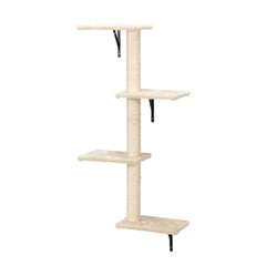 5 Pcs Wall Mounted Cat Climber Set Floating Cat Shelves And Perches Cat Activity Tree With Scratching Posts Modern Cat Furniture