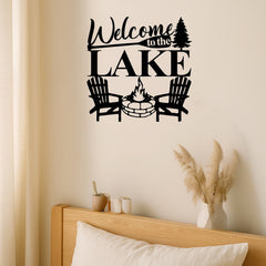 Welcome To The Lake Elegant Metal Wall Art