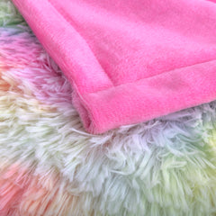 1 Piece Shaggy Blanket Plush Faux Fur Blanket For Bed Sofa Ultra Soft Luxury Sherpa Blanket Rainbow Colorful Blanket