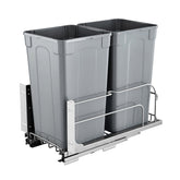 Double Pullout Waste Container Kitchen Trash Can With Soft Close Grey 27QTx2