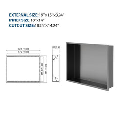 Stainless Steel Shower Niche, Gunmetal Black, Waterproof, Leak-Free, Rust-Resistant,Easy Installation, Corrosion-Resistant