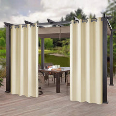 Outdoor Patio Curtain Grommets 50x10inch Ivory